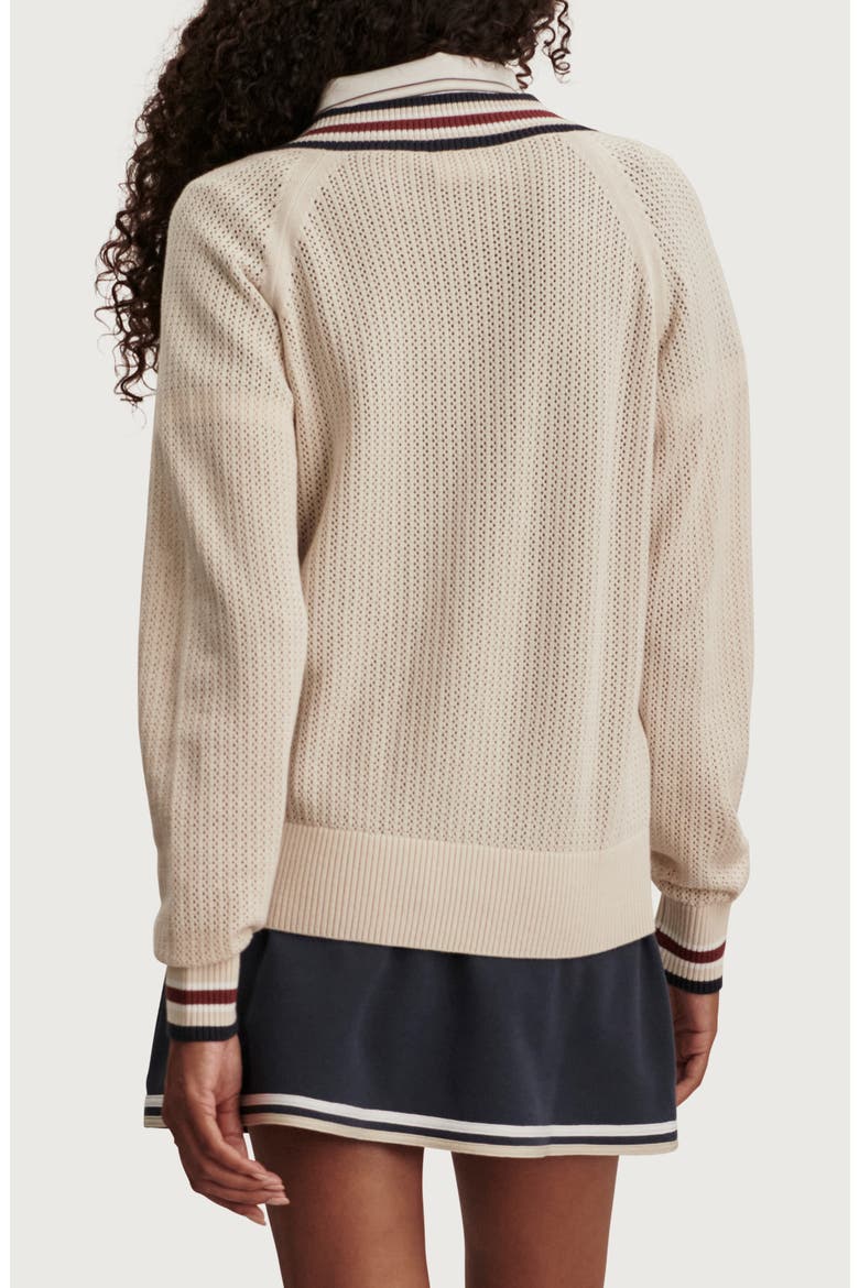 Maurice Open Stitch Cotton V-Neck Sweater, Alternate, color, OAT MILK