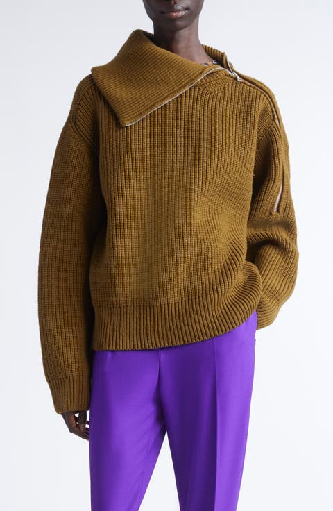 DRIES VAN NOTEN ウールシルク ボートネックニット-Blue/M DRIES VAN NOTEN シルク混 Vネック 薄手 ニット ネイビー M