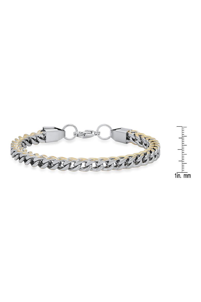 Stainless Steel Curb Chain Bracelet, Alternate, color, SILVER/GOLD