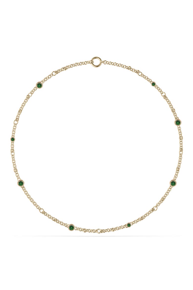 Gravity Estrella Emerald Station Necklace, Main, color, YELLOW GOLD