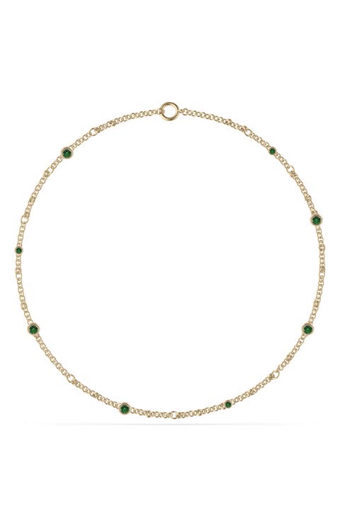 Gravity Estrella Emerald Station Necklace