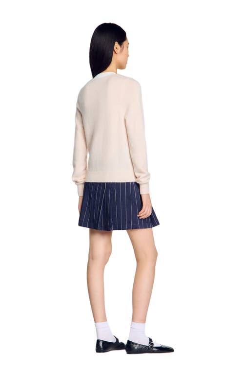 Sandro Wool And Cashmere Sweater In Nude