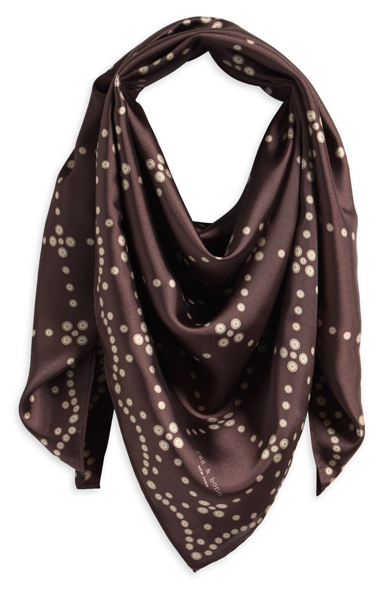 rag & bone Pearly Button Print Square Silk Scarf, Main, color, 
