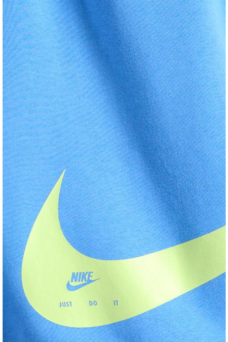 Kids' Logo Detail French Terry Shorts, Alternate, color, UNIVERSITY BLUE/ LIQUID LIME