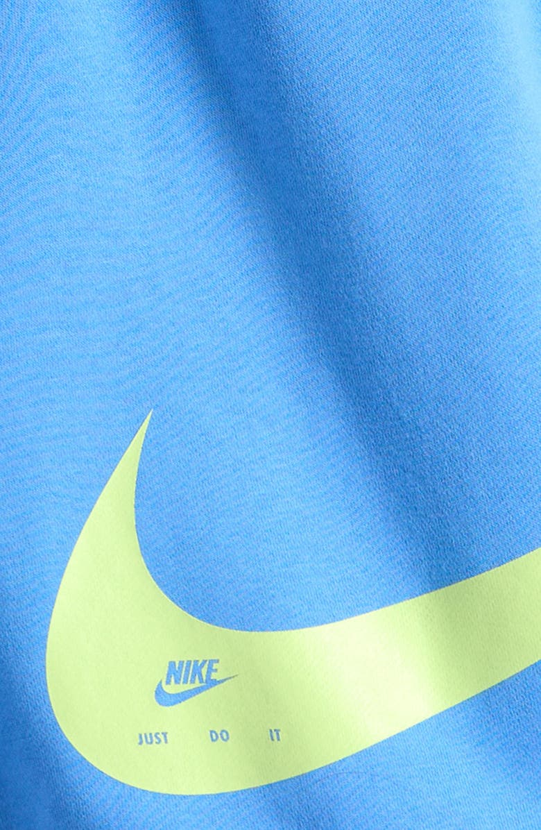 Nike Kids' Logo Detail French Terry Shorts, Alternate, color, University Blue/ Liquid Lime