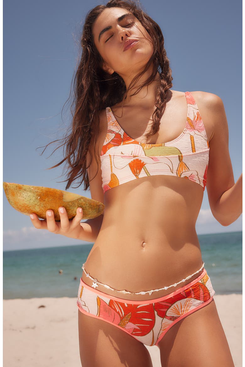 Frankie Print Swim Bottoms, Alternate, color, PURA VIDA BLUSH