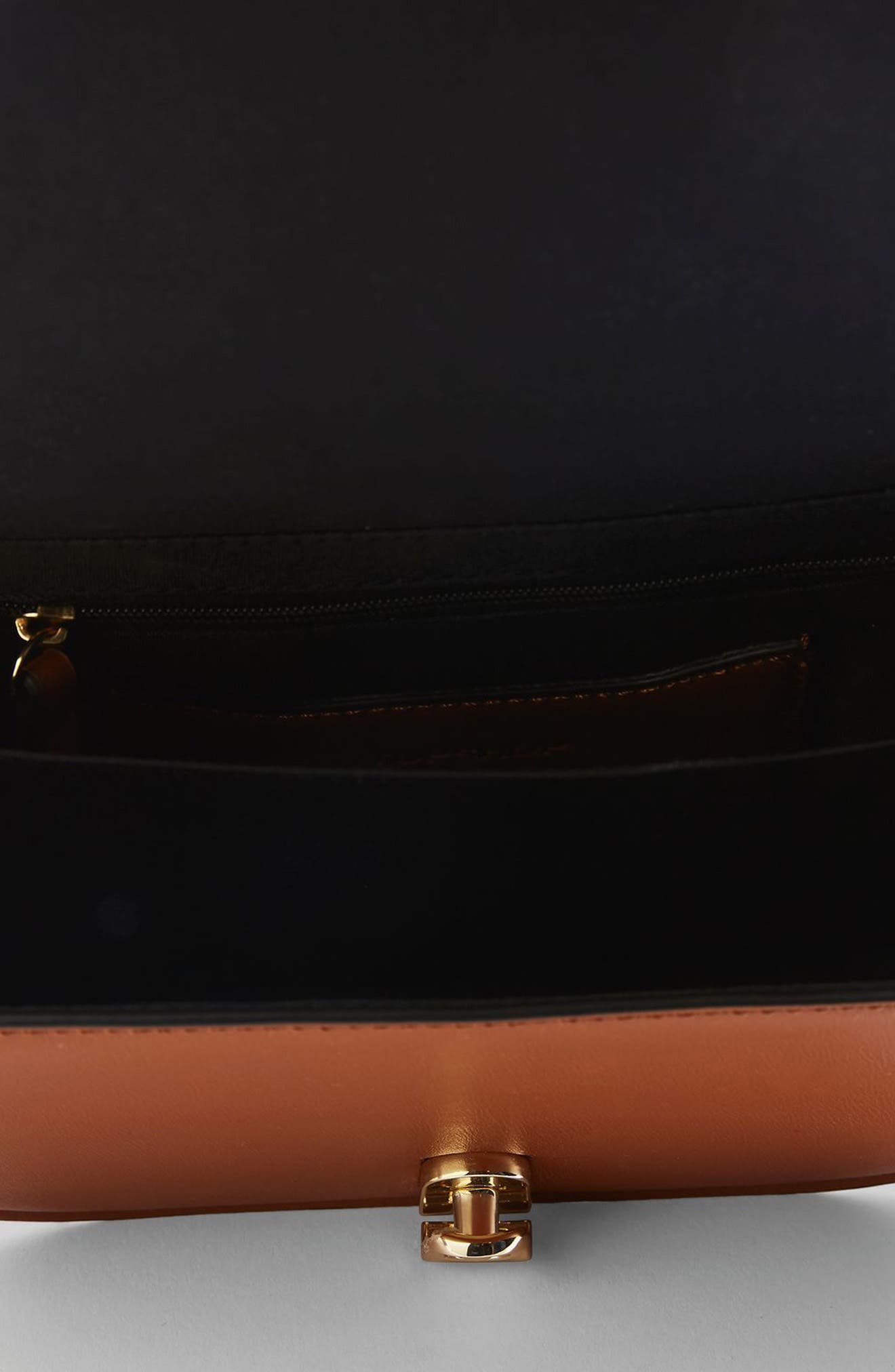 Oxford Faux Leather Crossbody Saddle Bag, Alternate, color, TAN