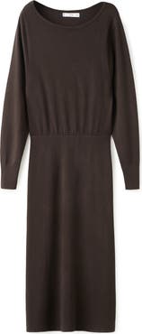 MANGO Fine Knit Blouson Sweater Dress