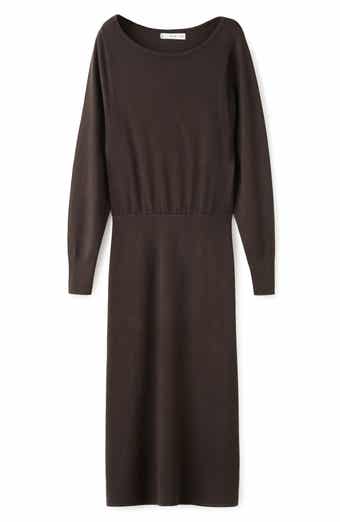 Fine Knit Blouson Sweater Dress