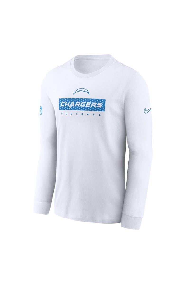 Nike Men's Nike White Los Angeles Chargers Sideline Performance Long Sleeve T-Shirt, Alternate, color, White