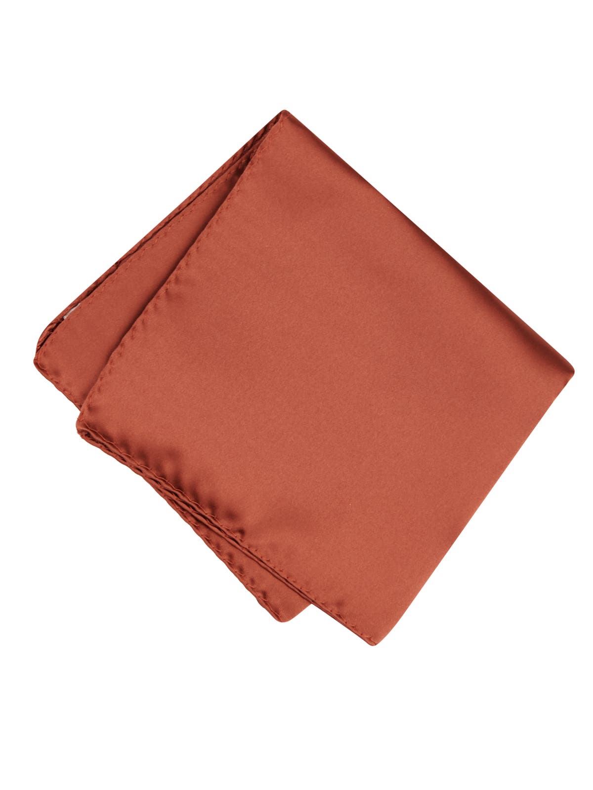 Brooklyn Brigade Men's Solid Satin Pocket Square in Terracotta 