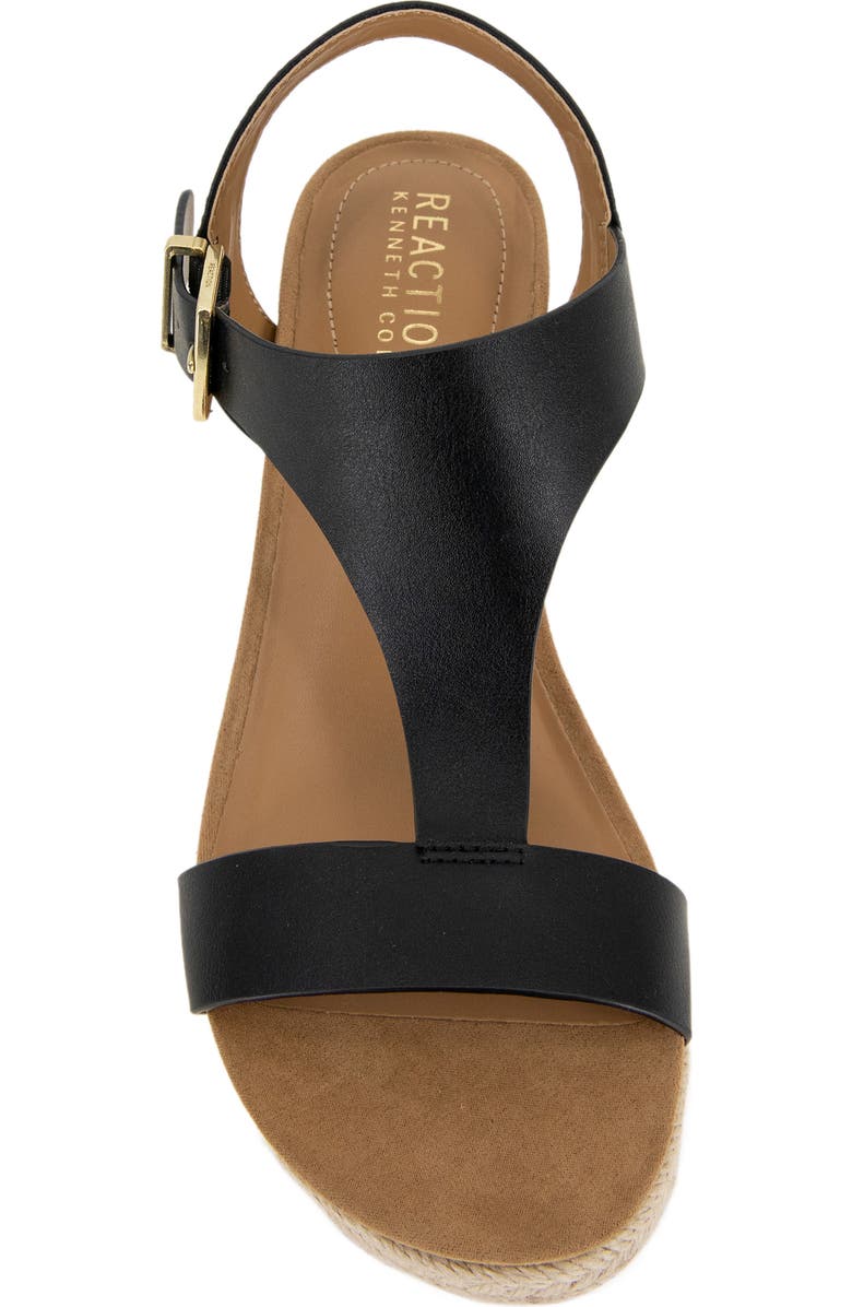 Reaction Kenneth Cole Card Platform Wedge Sandal, Alternate, color, Black/Black
