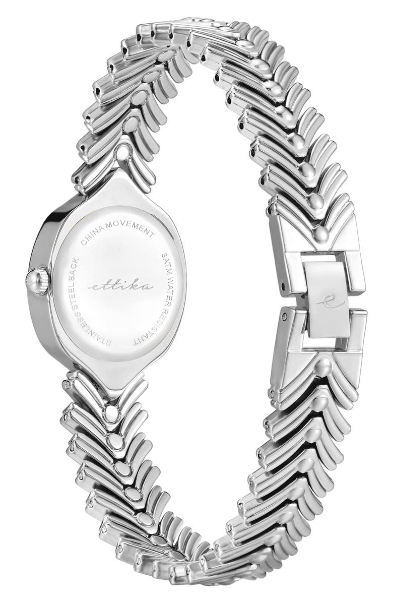 Ettika Round Case Chevron StrapWatch, Alternate, color, Seafoam