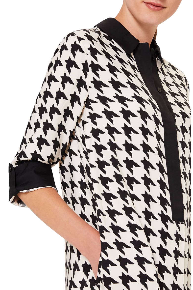 Aubery Houndstooth Check Shift Dress, Alternate, color, BUTTERMILK BLACK