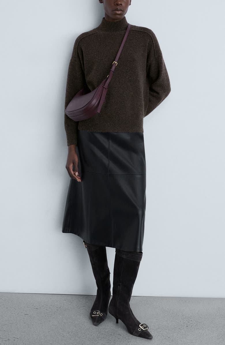 MANGO Perkins Collar Knit Sweater, Alternate, color,