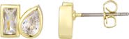 Adornia 14K Gold Plated Cubic Zirconia Duo Stud Earrings