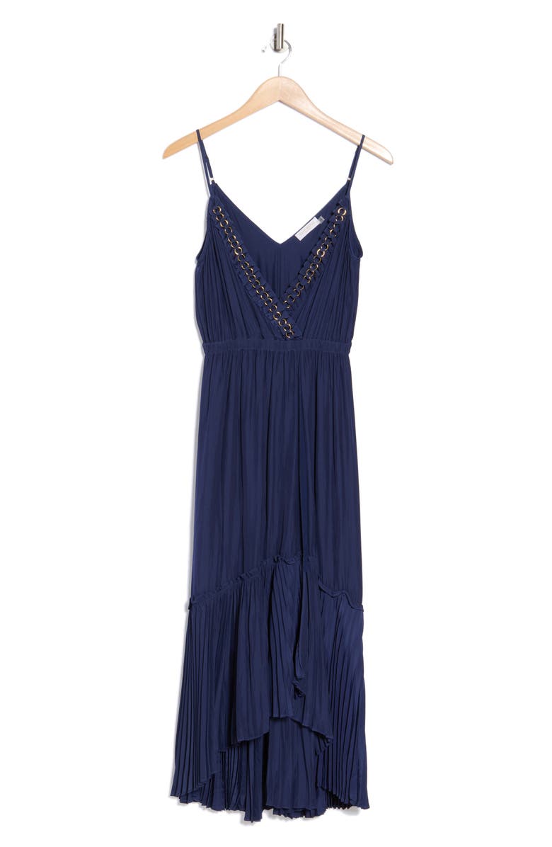 Ramy Brook Tori Empire Waist High-Low Dress, Alternate, color, Spring Navy