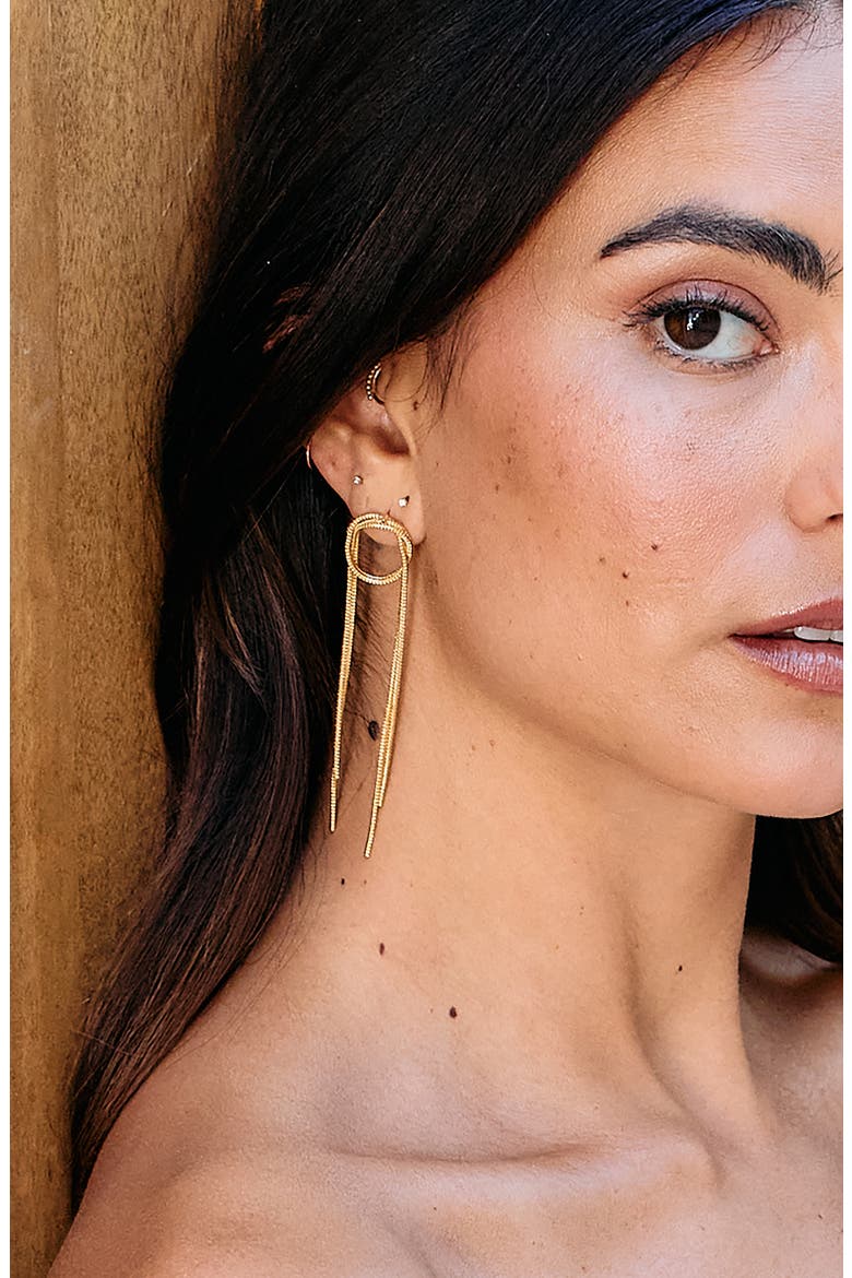 Shea Chain Drop Earrings, Alternate, color, GOLD