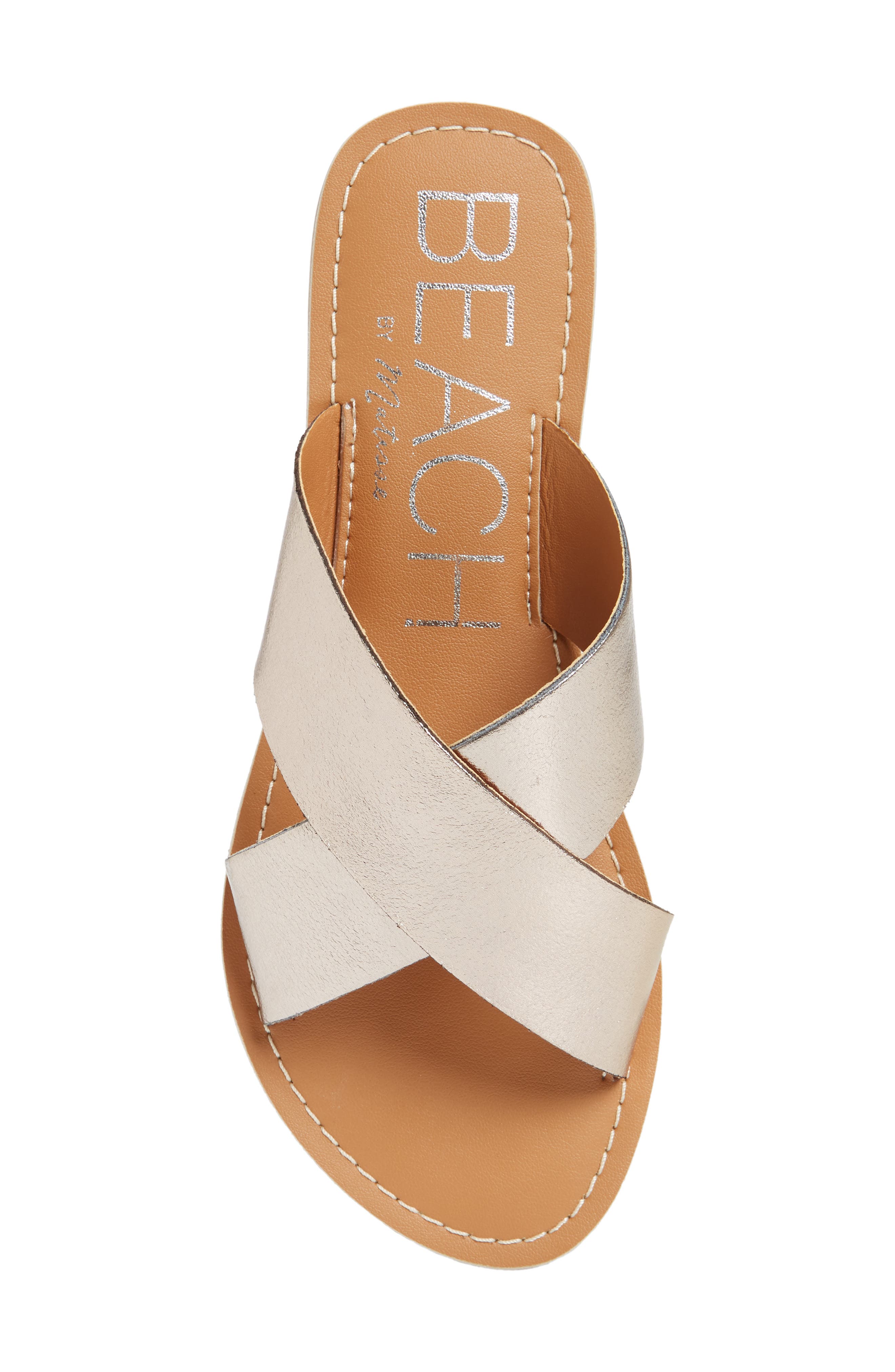Pebble Slide Sandal, Alternate, color, PEWTER LEATHER