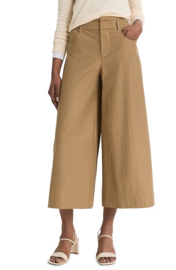 Vince Double Waistband Culottes In Light Oak Wood