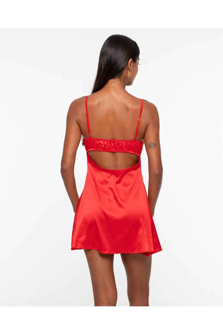 Zaya Satin Babydoll, Alternate, color, Red