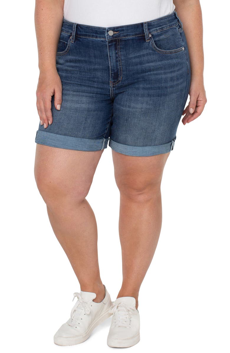 Liverpool Los Angeles Marley Cuff Girlfriend Denim Shorts, Main, color, 