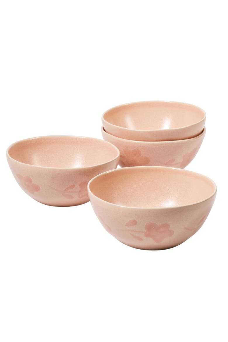 Porto Petals 6.4 Inch Cereal Bowls Set of 4, Alternate, color, Blush Pink