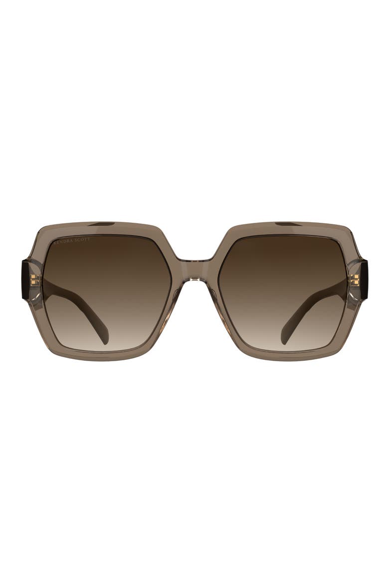 Dira 56mm Rectangle Sunglasses, Main, color, LIGHT BROWN