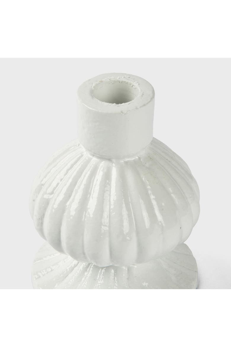 Sculpted Aluminum Candlesticks, Alternate, color, White
