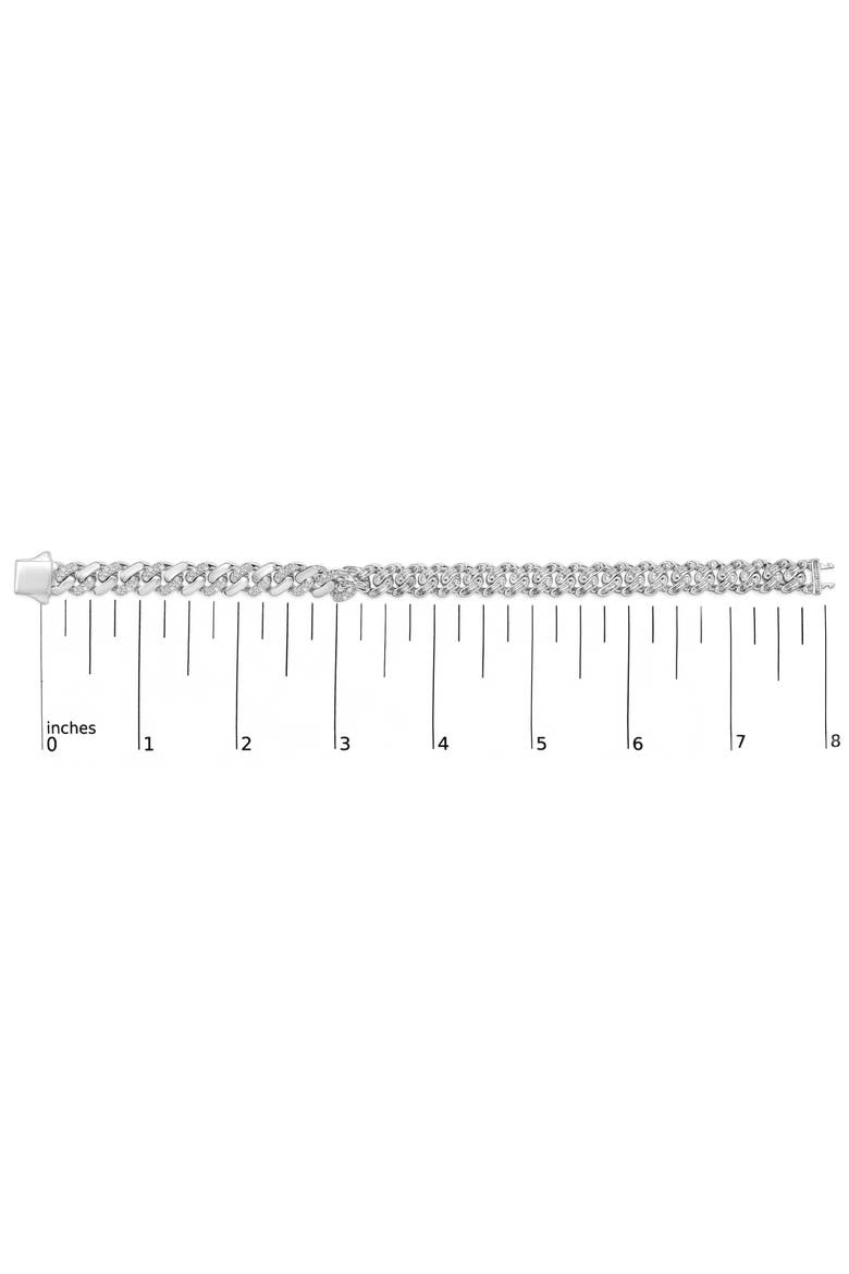 Silver 1/2 Cttw Diamond Cuban Curb Chain Bracelet, Alternate, color, Silver