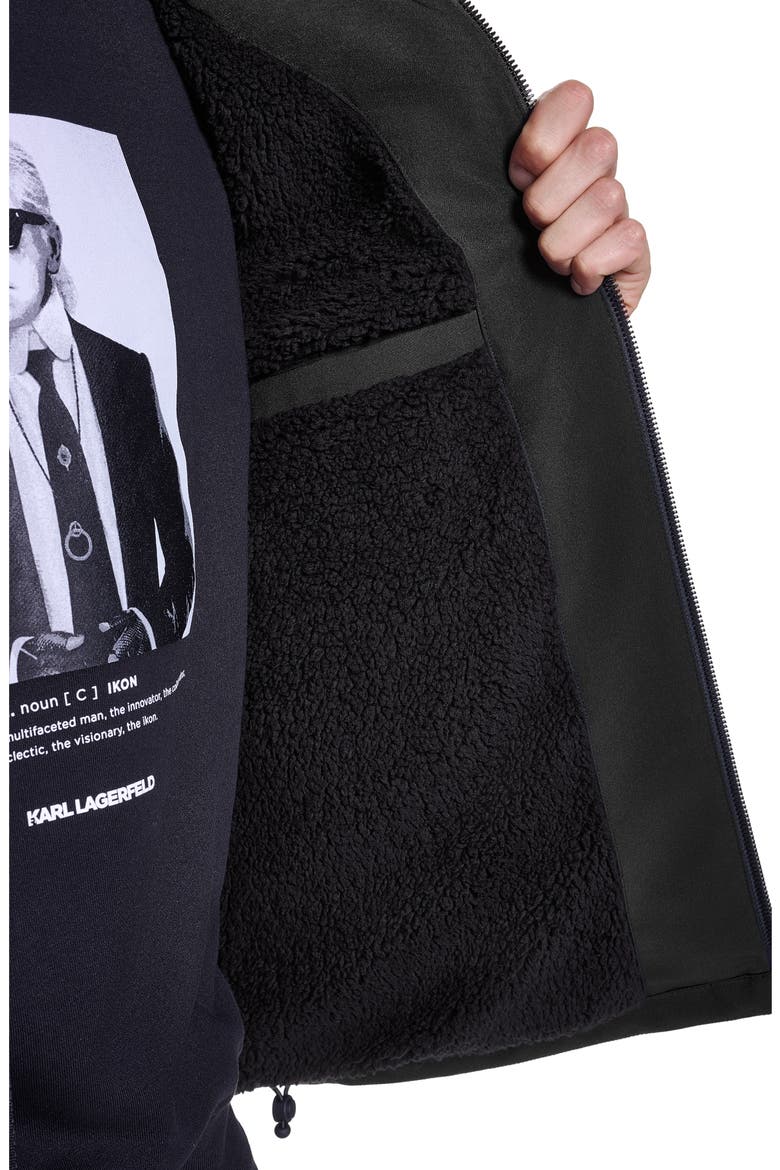 High Pile Fleece Hooded Softshell Jacket, Alternate, color, BLACK