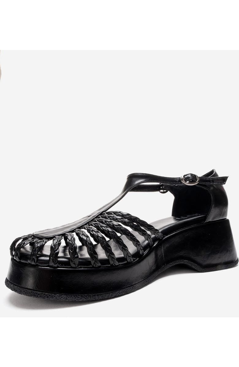 Prologue Shoes Barry Woven Wedge Sandal, Alternate, color, Black