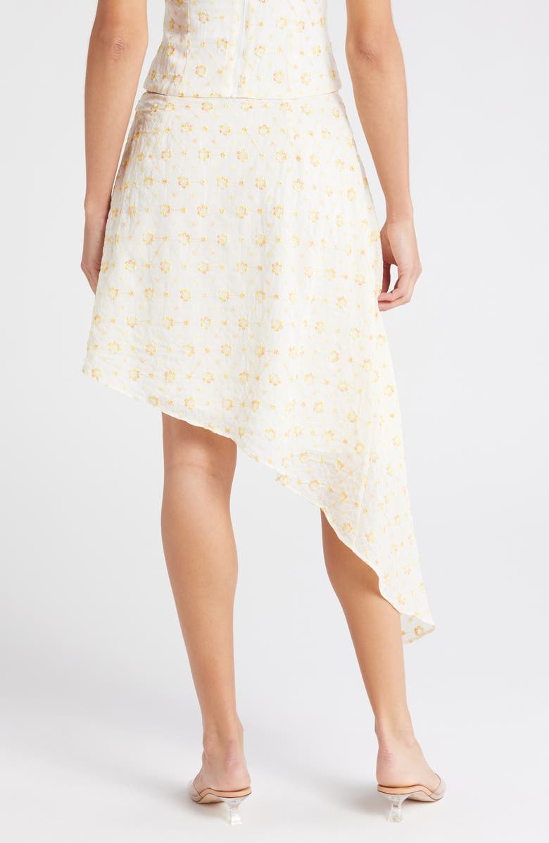 Mistress Rocks Floral Embroidered Asymmetric Hem Skirt, Alternate, color, Floral