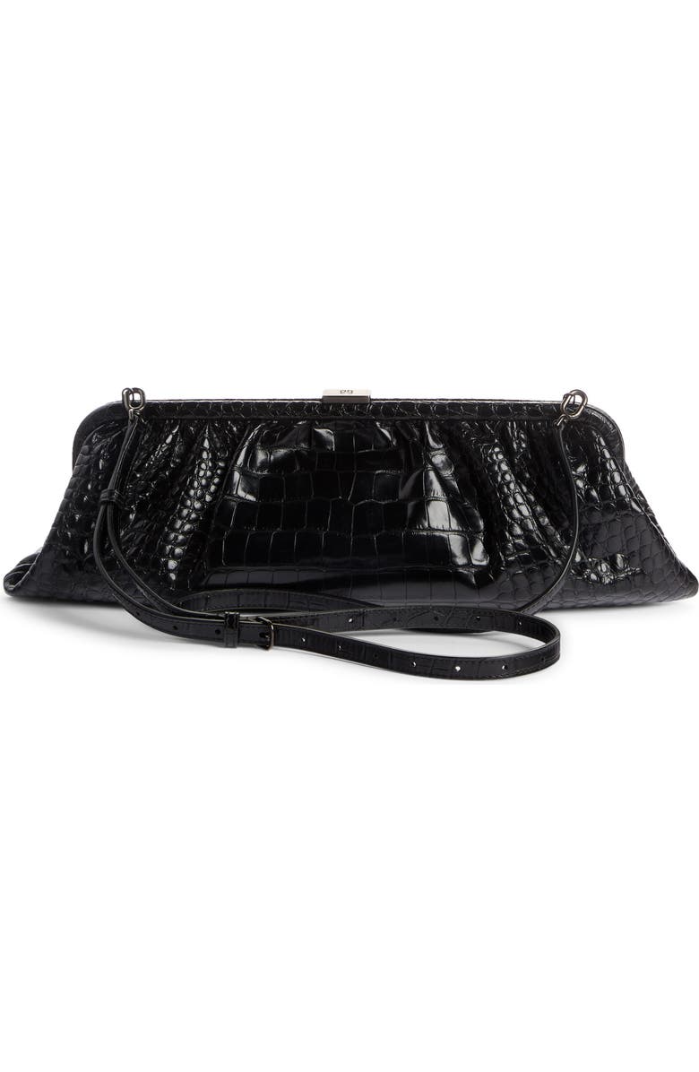 Balenciaga Extra Large Cloud Croc Embossed Leather Clutch, Alternate, color,
