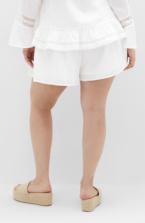 City Chic Sara Drawstring Shorts In White