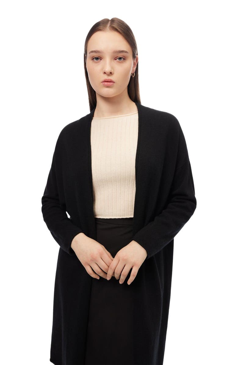 GOBI Mongolian Cashmere 3D Longline Cardigan, Alternate, color, 