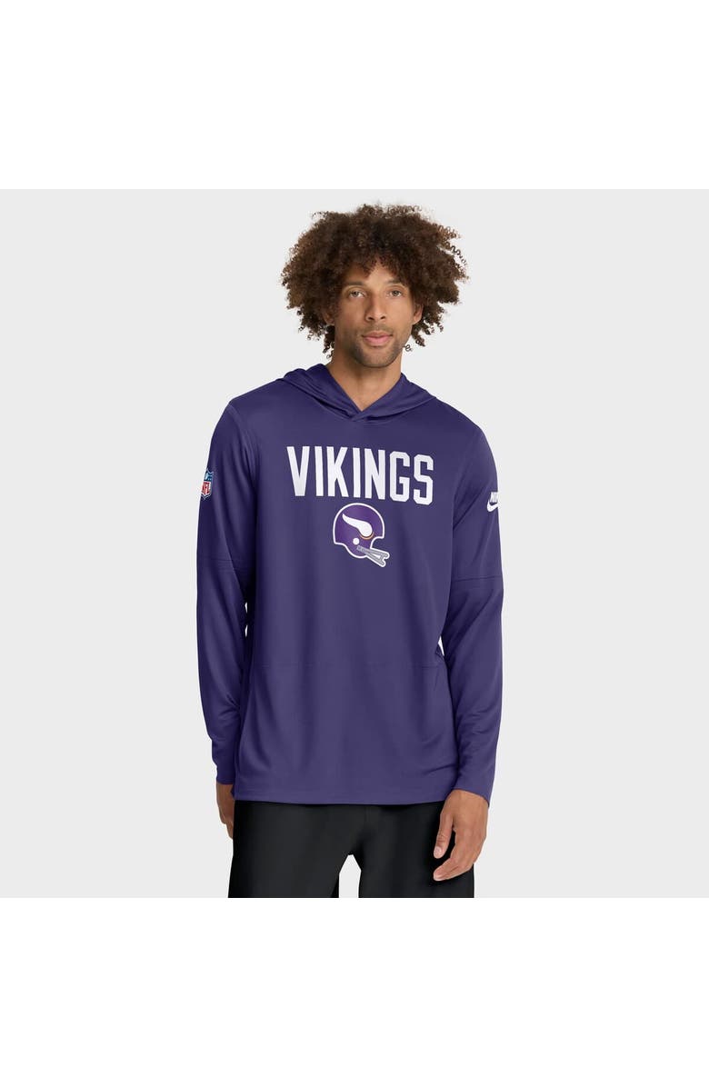 Nike Men's Nike Purple Minnesota Vikings Alt Pack Pass Accuracy Performance Long Sleeve Hoodie T-Shirt, Alternate, color, Purple