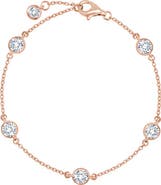 Crislu Cubic Zirconia Bezel Station Bracelet