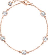 Crislu Cubic Zirconia Bezel Station Bracelet