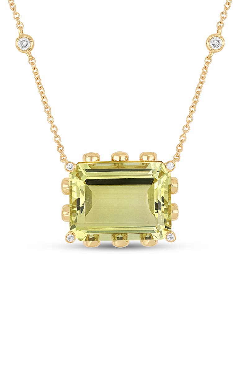 Bony Levy 18K Gold Iris Lemon Quartz & Diamond Pendant Necklace, Alternate, color, 18K Yellow Gold