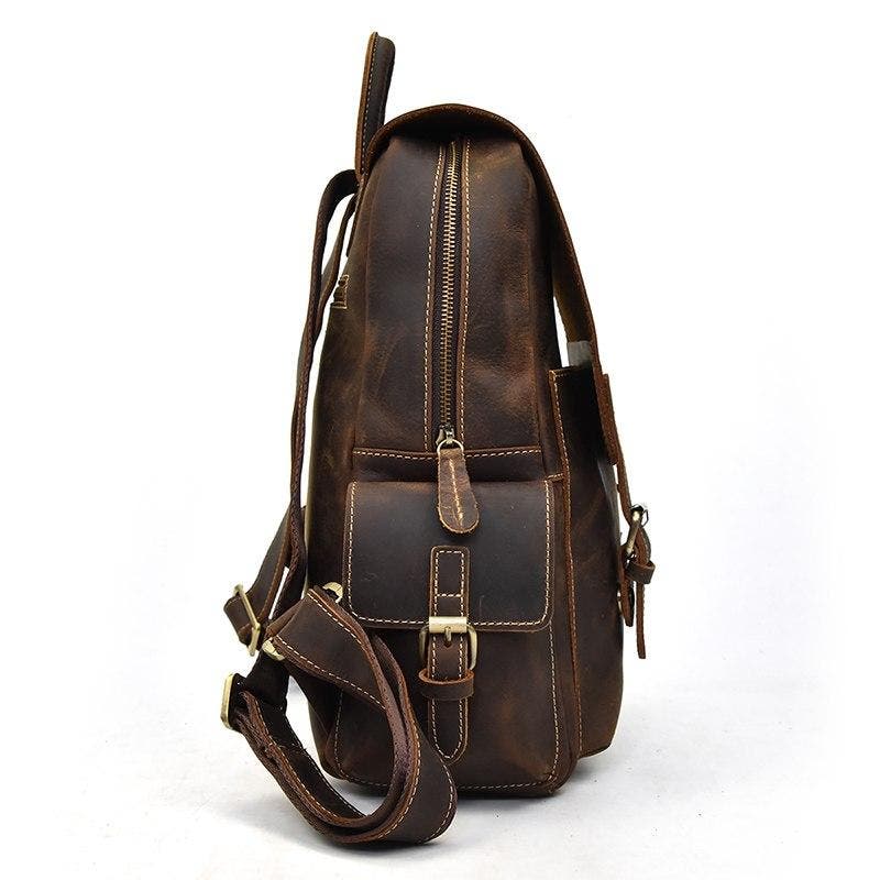 STEEL HORSE LEATHER The Freja Backpack | Handcrafted Leather Backpack, Alternate, color, Dark Brown