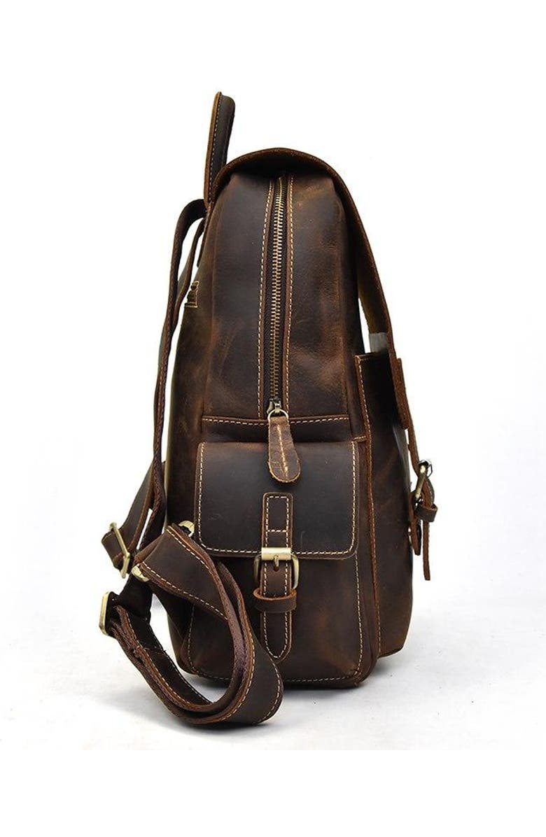 STEEL HORSE LEATHER The Freja Backpack | Handcrafted Leather Backpack, Alternate, color, Dark Brown