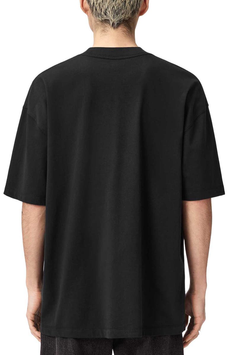 AllSaints Mikro Oversize Cotton Graphic T-Shirt, Alternate, color, Washed Black