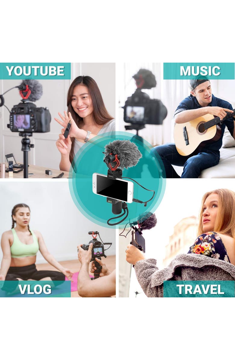 MOVO PR-2-PM Smartphone Video Rig with Shotgun Microphone, Grip Handle, 
Wrist Strap for Smartphones, Alternate, color, Black