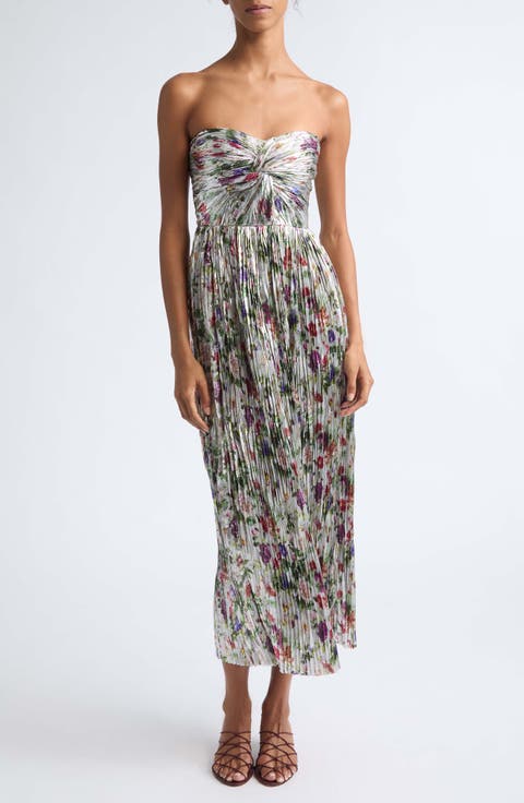 Adelaide Strapless Pleated Dress