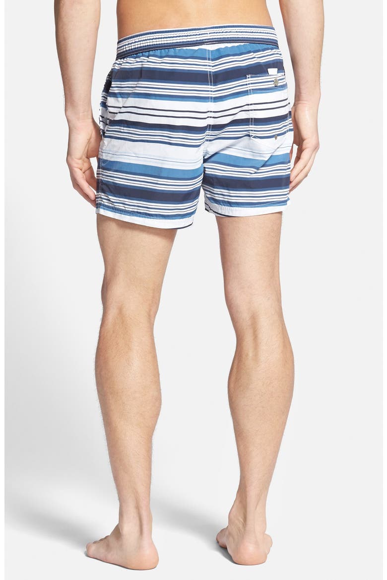 Stripe Poplin Swim Trunks, Alternate, color, NAVY/ WHITE