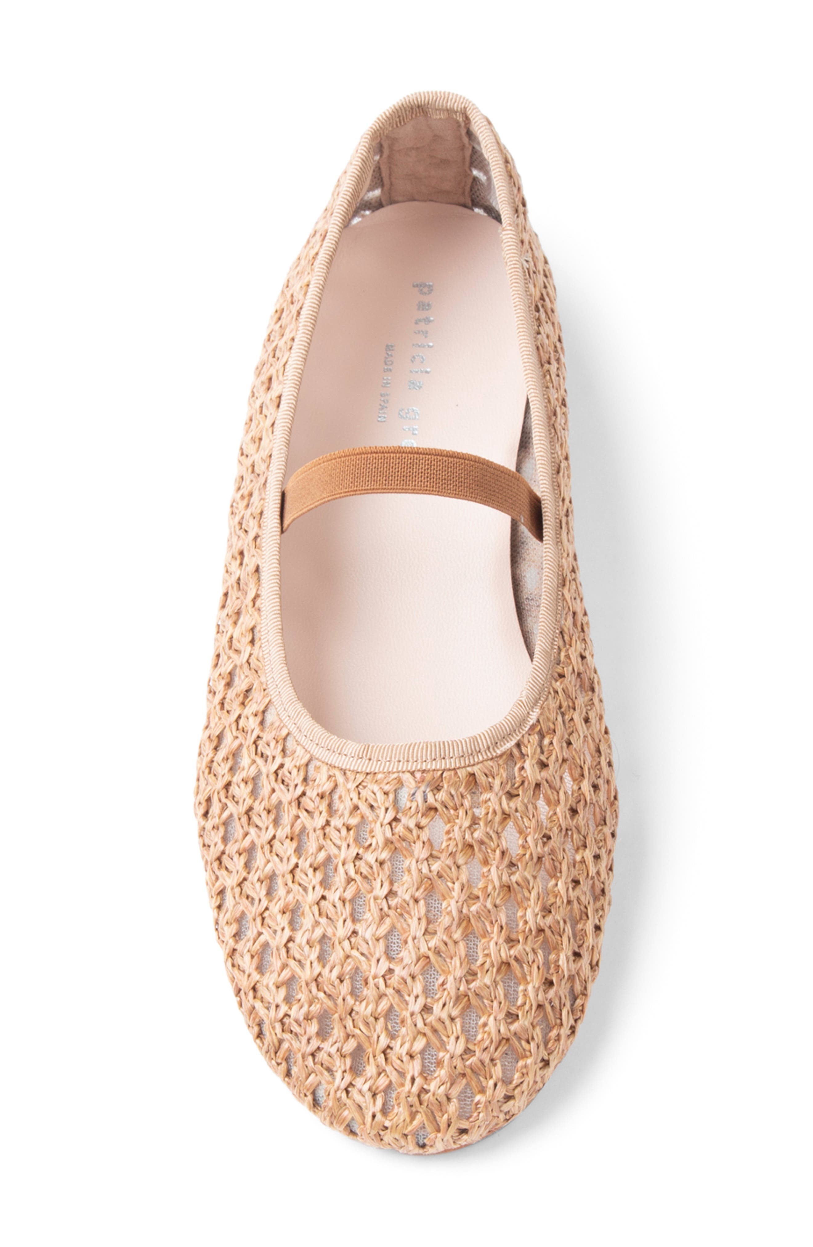 patricia green Monaco Raffia Mary Jane Ballet Flat, Alternate, color, Cognac Raffia