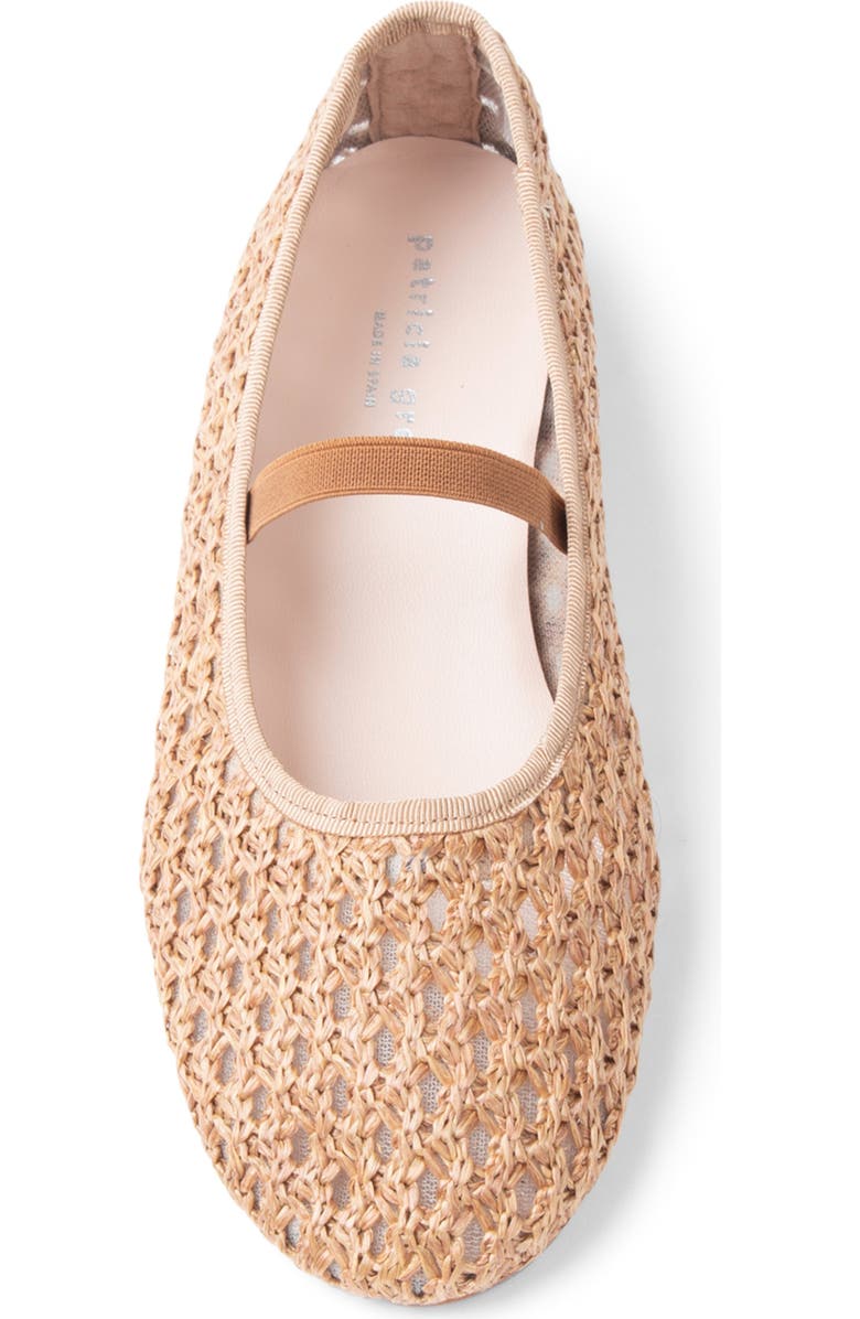 patricia green Monaco Raffia Mary Jane Ballet Flat, Alternate, color, Cognac Raffia
