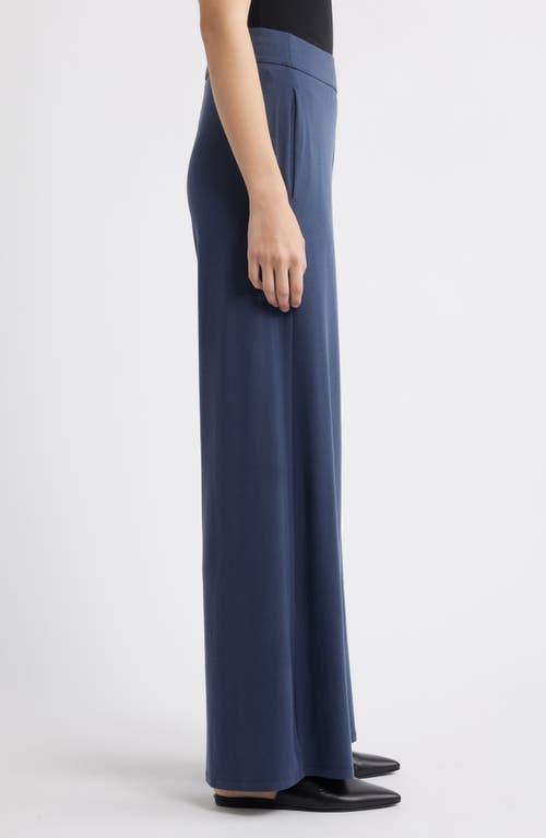 Eileen Fisher High Waist Wide Leg Pants In Blue