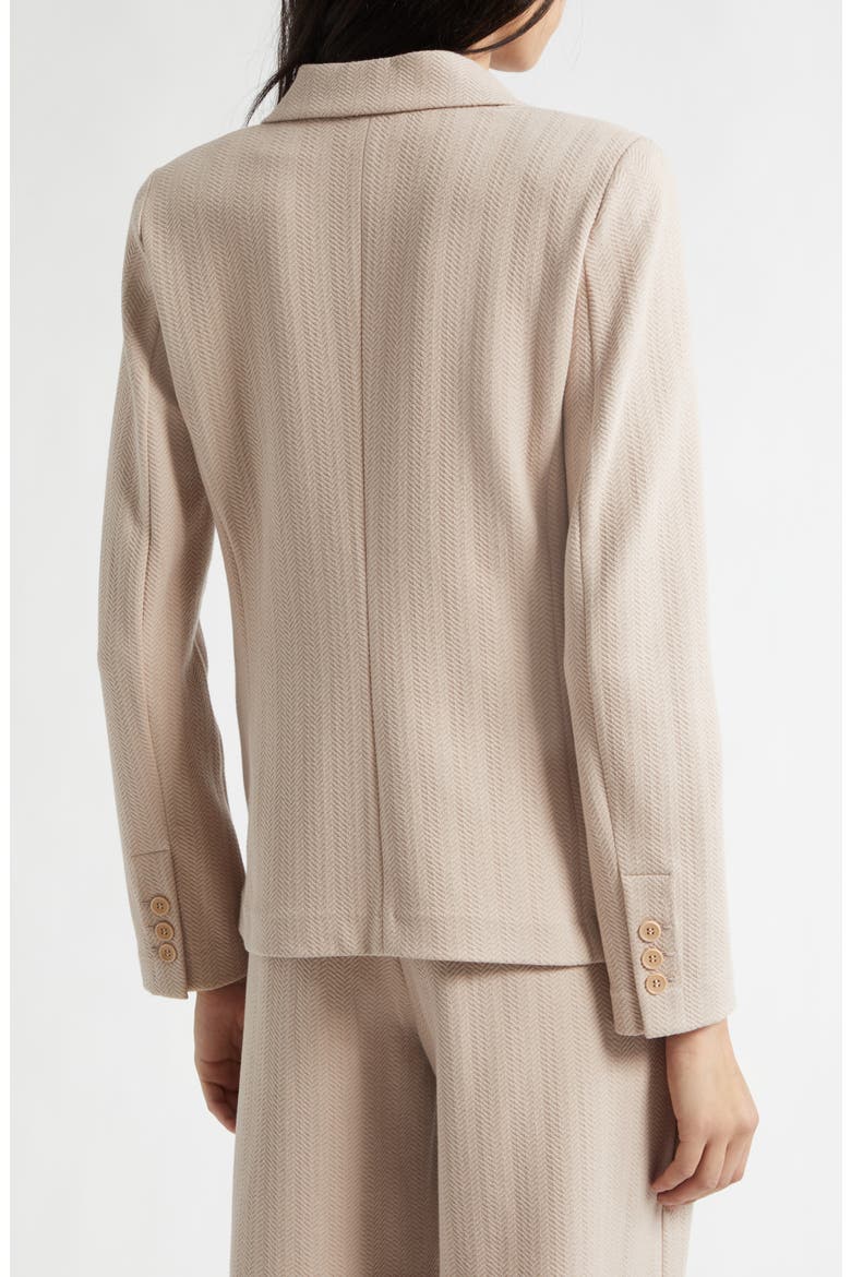 Chevron Stretch Cotton Blend Jersey Jacket, Alternate, color, TAN
